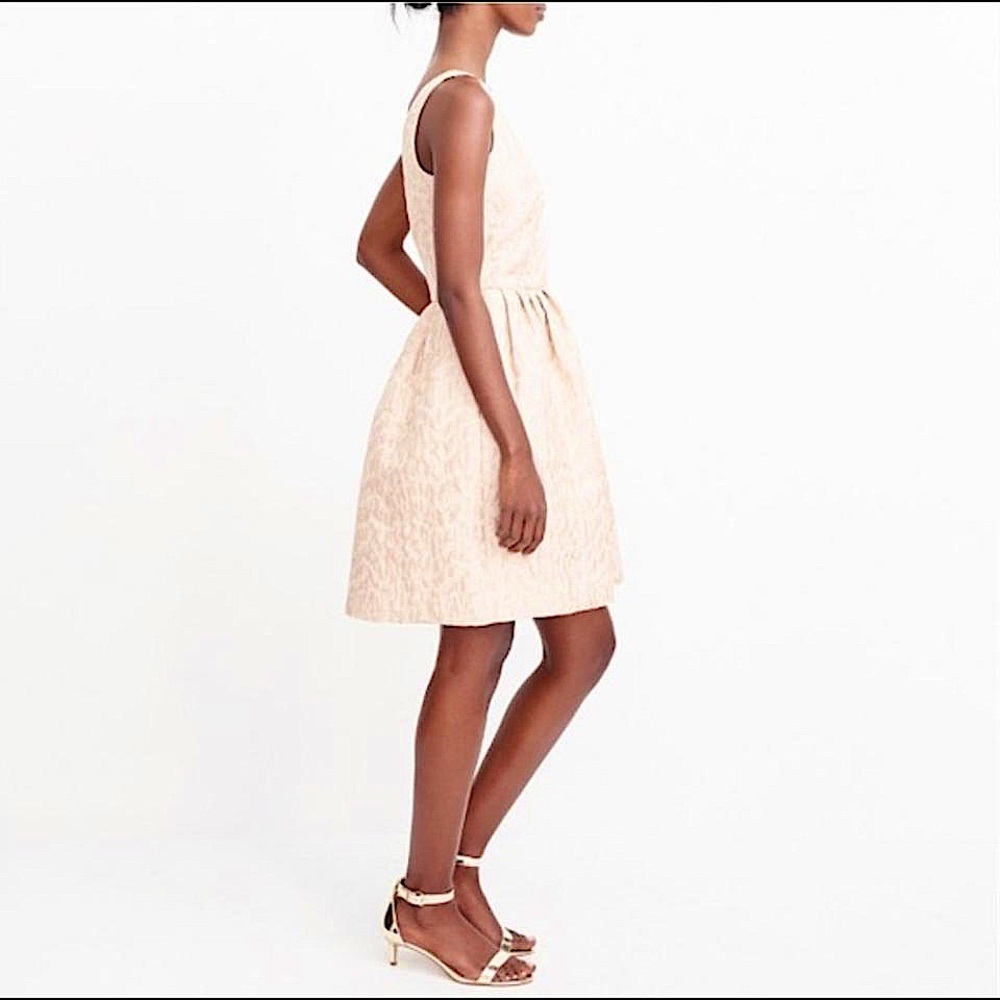 J Crew Peach Sparkle Jacquard Cocktail Mini Dress